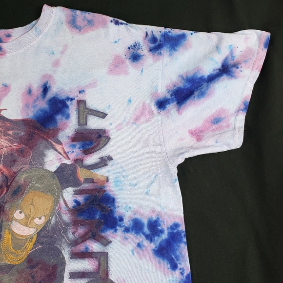 CUSTOM Travis Scott Anime Codeine Tie Dye Shortsleeve Shirt Mens Large Houston - Picture 3 of 8